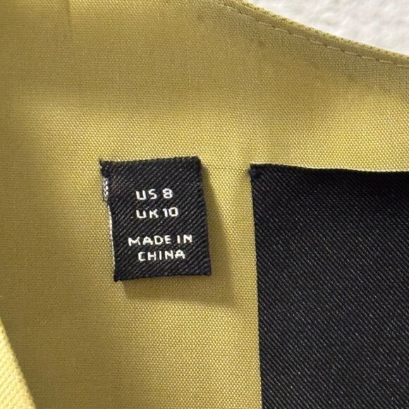 Carlisle Womens Sleeveless Pleated Front  Sheath Dress Lime Green Size 8 - Picture 5 of 12